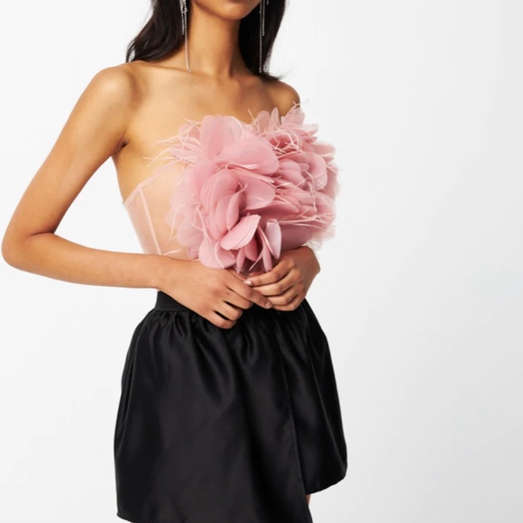 FLORAL TRIBUTE BUSTIER DUSTY ROSE - Picture 4 of 7